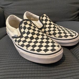 Women’s Checkerboard Vans Slip Ons
